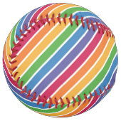 Balle De Softball Motif Rainbow Stripes (Devant gauche)