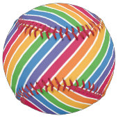 Balle De Softball Motif Rainbow Stripes (Dos)