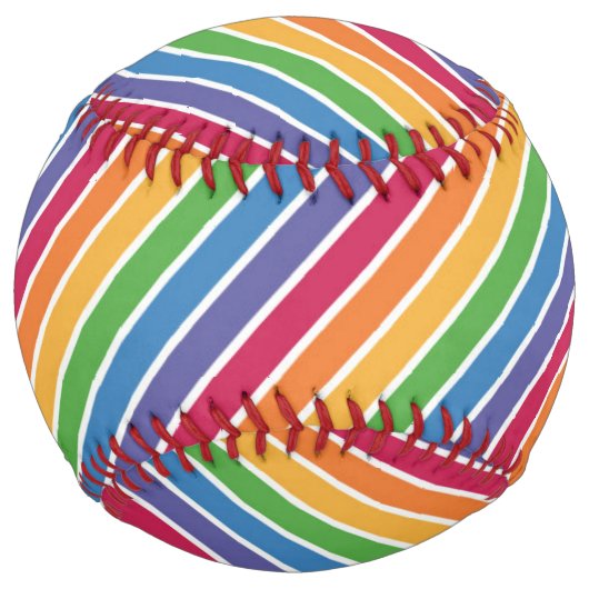 Balle De Softball Motif Rainbow Stripes (Devant)