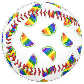 Balle De Softball Motif Rainbow Watermelon (Devant gauche)