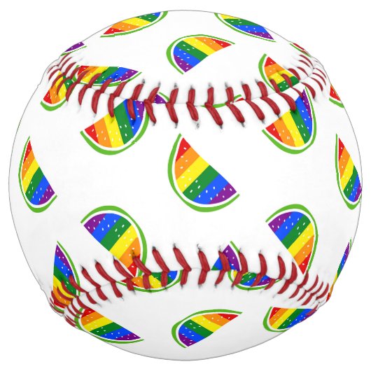 Balle De Softball Motif Rainbow Watermelon (Devant)