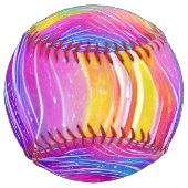 Balle De Softball Motif Tourbillonnant de couleur vive (Dos)