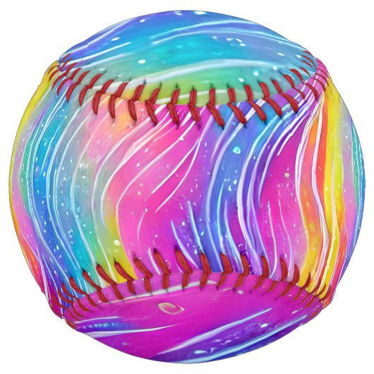 Balle De Softball Motif Tourbillonnant de couleur vive (Devant)