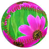 Balle De Softball Motif vert et rose vif (Devant gauche)