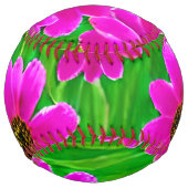 Balle De Softball Motif vert et rose vif (Dos)