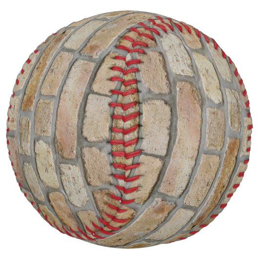 Balle De Softball Mur de briques brunes Un design original (Incliné)