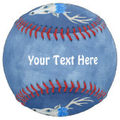 Balle De Softball Mystic White Deer Head Big Antlers Rose Blue (Dos)