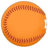 Balle De Softball Neon Orange Élégant Couleur Initiale Monogramme br (Devant gauche)