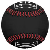 Balle De Softball Noir & Blanc | Initiales de couples (Dos)