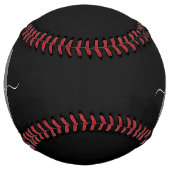 Balle De Softball Noir Blanc Monogramme Nom (Devant)