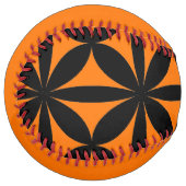 Balle De Softball Noir et Orange moderne / Rétro Imprimer (Devant gauche)