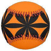 Balle De Softball Noir et Orange moderne / Rétro Imprimer (Devant)
