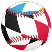 Balle De Softball Noir rouge jaune Bavaria Motif Drapeau Diamant (Dos)