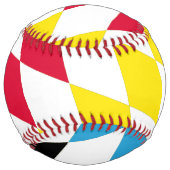 Balle De Softball Noir rouge jaune Bavaria Motif Drapeau Diamant (Devant)