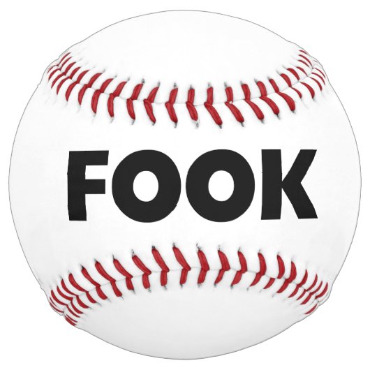 Balle De Softball Noir sur softball blanc (Devant)