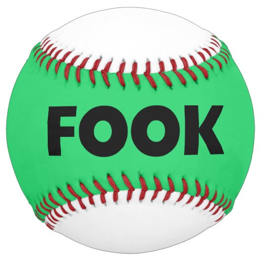 Balle De Softball Noir sur softball vert (Devant)