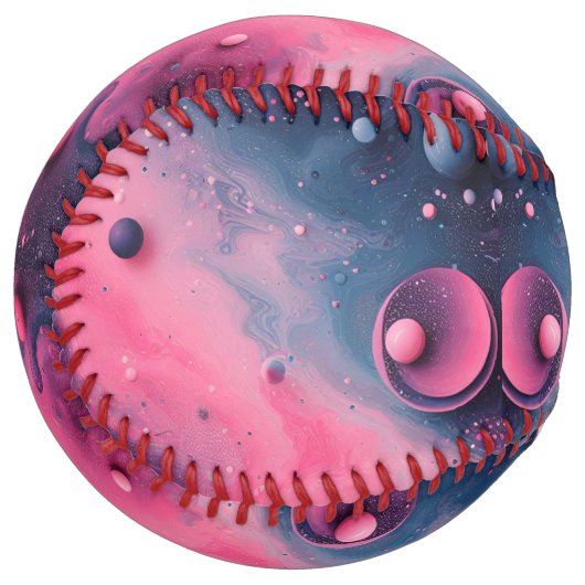 Balle De Softball nom avec espace rose (Devant gauche)