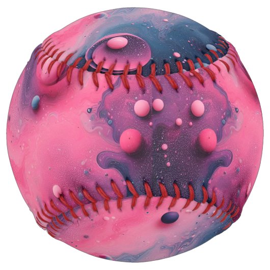 Balle De Softball nom avec espace rose (Dos)