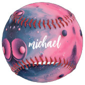 Balle De Softball nom avec espace rose (Devant)