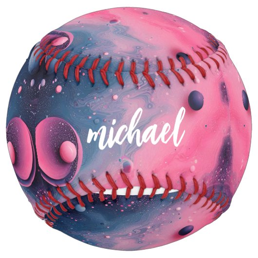 Balle De Softball nom avec espace rose (Devant)
