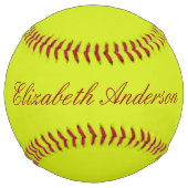 Balle De Softball Nom de la Personnaliser Monogramme (Dos)