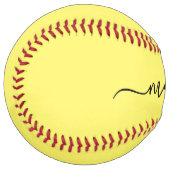 Balle De Softball Nom de script élégant personnalisé (Devant gauche)