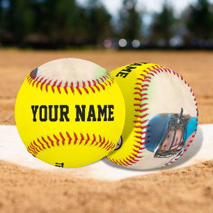 Balle De Softball Nom d'équipe personnalisé Numéro Date Photo Softba