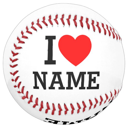 Balle De Softball Nom du coeur (Devant gauche)