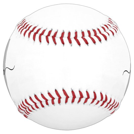 Balle De Softball Nom du monogramme blanc noir (Devant)