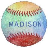 Balle De Softball Nom personnalisé Explosion de couleur (Devant)