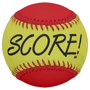 Balle De Softball Noter or et rouge softball