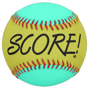 Balle De Softball Noter or et softball turquoise