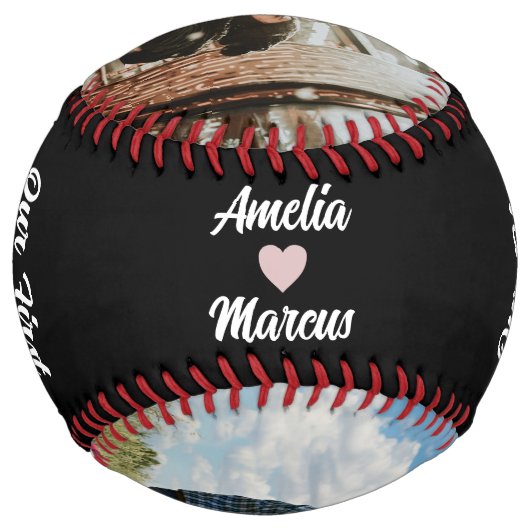 Balle De Softball Notre première Saint Valentin Ensemble 2 Photos (Dos)