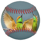 Balle De Softball Oiseaux verts s'éternisent dans les arbres Photogr (Devant)