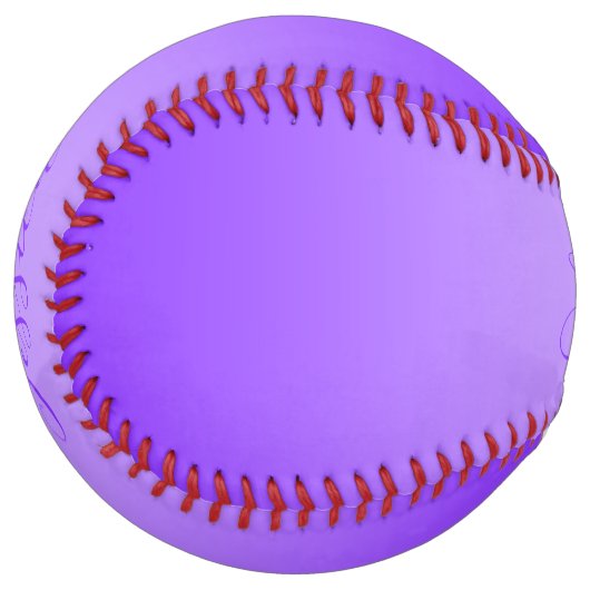 Balle De Softball Ombre violet violet et texte modifiable (Devant gauche)