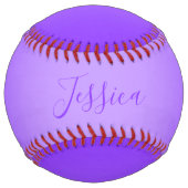 Balle De Softball Ombre violet violet et texte modifiable (Dos)