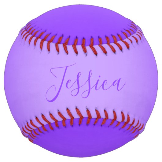 Balle De Softball Ombre violet violet et texte modifiable (Devant)