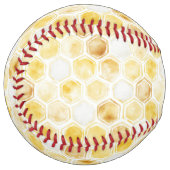 Balle De Softball Or Jaune Blanc Nid d'Abeille (Devant gauche)