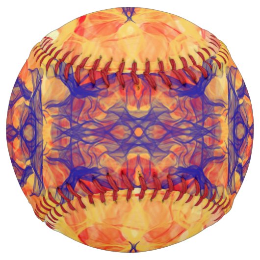 Balle De Softball ORANGE FUMÉE - Art Fractal - Softball (Devant)