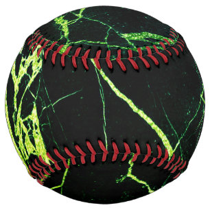 Balle De Softball Oreiller jeté en marbre vert brillant
