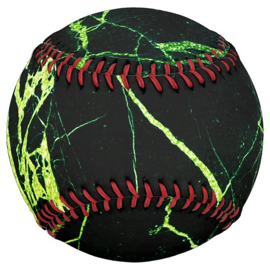 Balle De Softball Oreiller vert brillant en marbre (Devant)