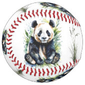 Balle De Softball Ours de panda aquarelle (Devant gauche)