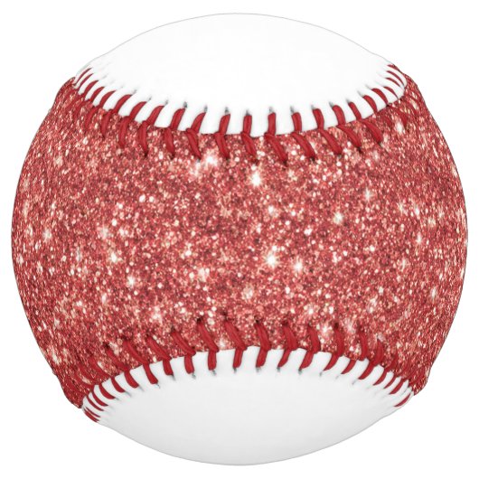Balle De Softball Paillettes Rouge Blanc (Devant)