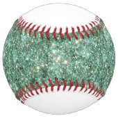 Balle De Softball Paillettes Vertes Or Blanches (Devant)