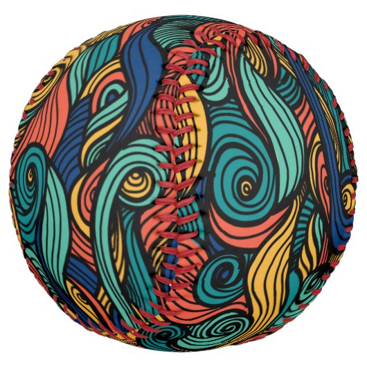 Balle De Softball Paisley haché (Incliné)