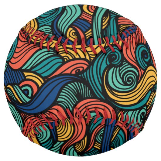 Balle De Softball Paisley haché (Devant)