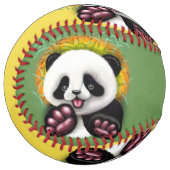 Balle De Softball Panda bébé ours mignonne et heureux (Devant gauche)