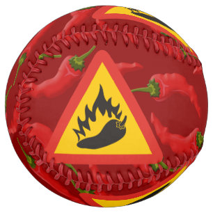 Balle De Softball Panneau de danger de poivre chaud