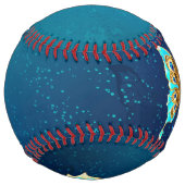 Balle De Softball Papillons d'or sur un Arrière - plan bleu (Devant)