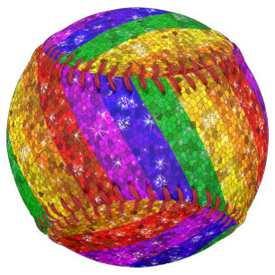 Balle De Softball Parties scintillant Arc-en-ciel drapeau mariage Ga